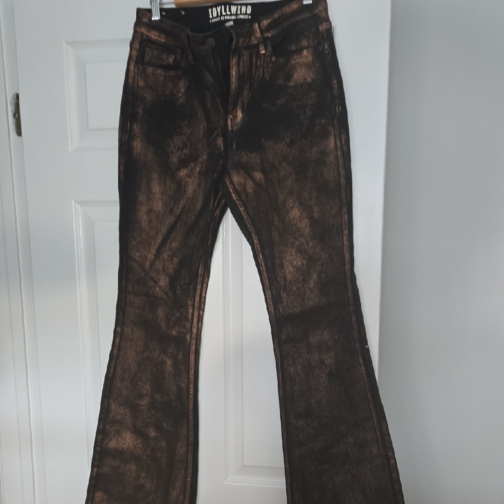 Idyllwind Black and Brown Flare Wide Leg Jeans